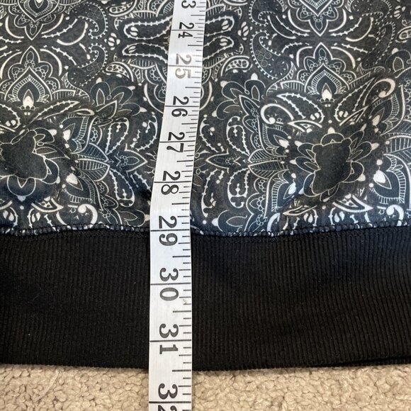 Entreels Men's Paisley Fleece Pullover Top Size XL Faux Leather Trim Grunge Emo - Picture 7 of 10